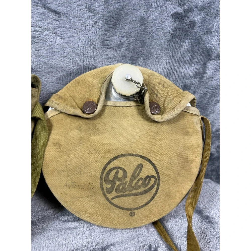 Vintage Palco Boy Scouts Canteen & Mess Kit Set Canvas Bags Military Style‎ SEE